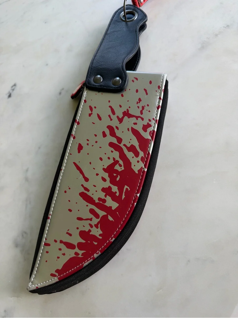 Chucky Red & Silver Crystal Knife Clutch Wristlet